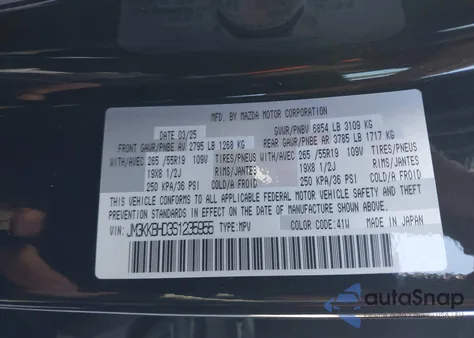 2025 Mazda Cx-90 3.3 Turbo Preferred Package from USA, damaged, VIN JM3KKBHD3S1235955